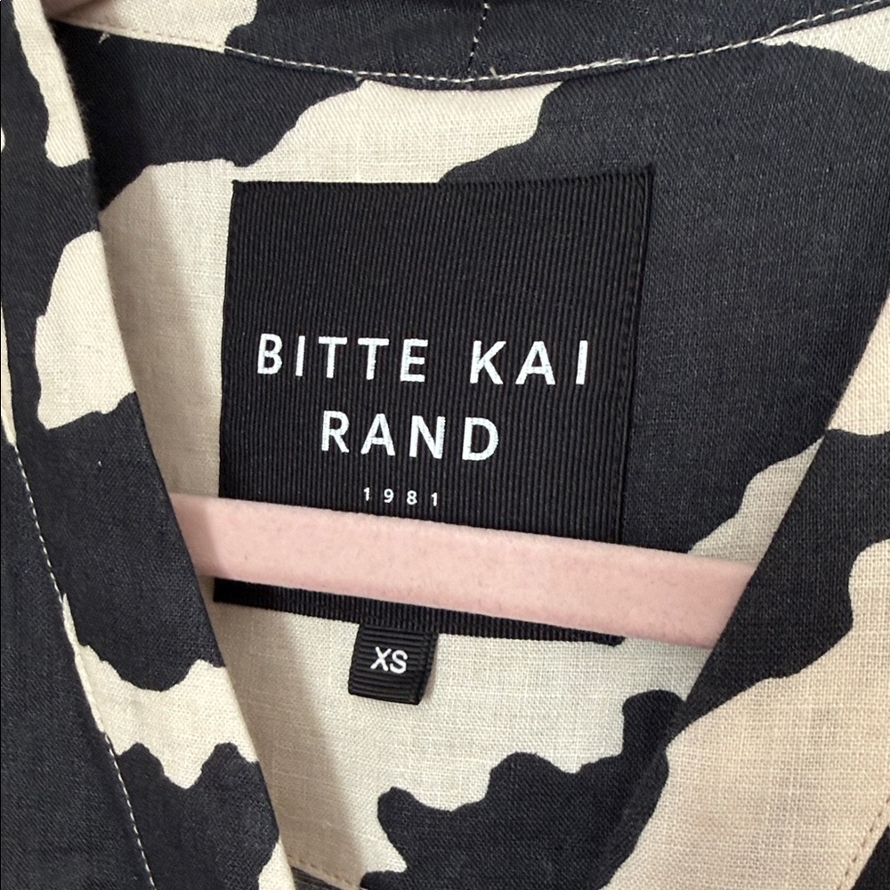 Bitte Kai Rand Black and Cream Peony Patterned Linen Dress - XS - Picture 2 of 16